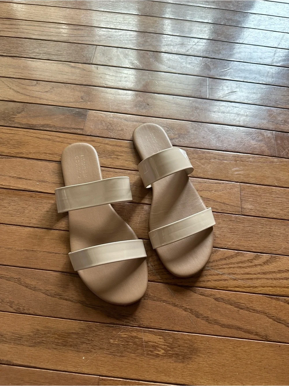 LC Lauren Conrad Nude Double-Strap Slide Sandals